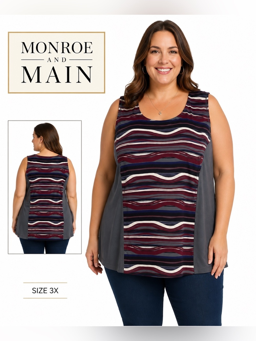 Monroe and Main Spandex Sleeveless Top NWT 3X